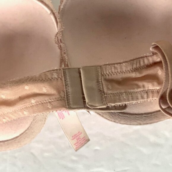 Victoria’s Secret Lace Push-Up Bra 36C Blush Pink Padded Back Closure - Picture 8 of 10